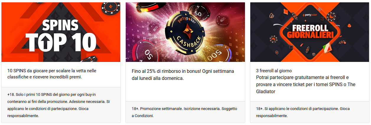 partypoker.it recensione - bonus di benvenuto