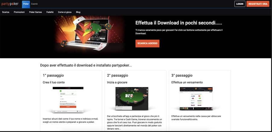 partypoker.it recensione - registrazione