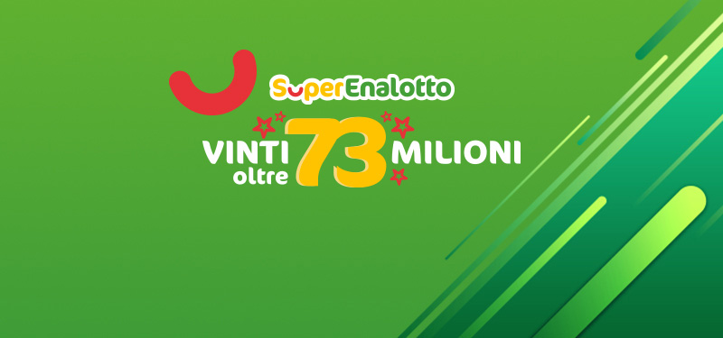 SuperEnalotto: vincita di 73,8 milioni di euro con una scommessa virtuale da 2 euro, il primo 6 centrato online.